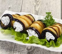 Рулетики из баклажанов с творожным сыром 