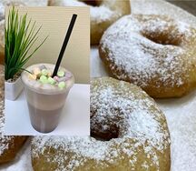 Пончики и нежный горячий шоколад