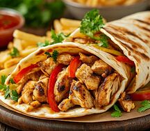 Шаурма с курицей на мангале