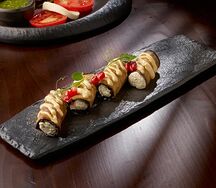 Рулетики из баклажанов с грецкими орехами