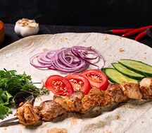  Шашлык в лаваше из баранины