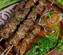 Шашлык из говяжьей печени