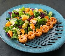 Салат апельсиновые креветки