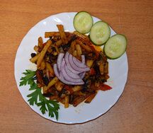 Картофель жареный с грибами