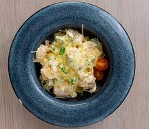 Феттуччине с креветками в сливочном соусе