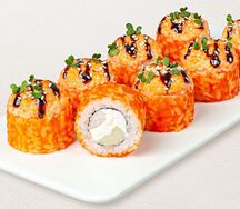 Шеф-ролл с лососем и креветкой