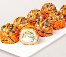 Ролл Шиитаке Краб с азиатским соусом