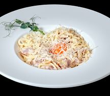 Карбонара с жаренным беконом
