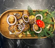 Картофель с салом на мангале