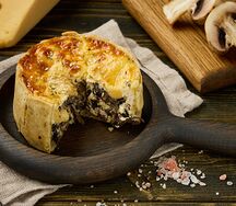 Пирог на песочном тесте Шампиньоны и сыр