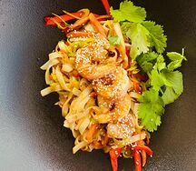 Лапша Удон по-Тайски с креветками