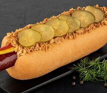 Датский хот-дог с альпийской колбаской