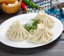 Хинкали с сыром и зеленью