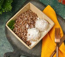 №19 Гречка и ежики мясные с рисом
