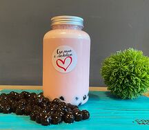 Milk tea Малиновая сакура с тапиокой