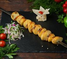 Шашлык из картофеля с курдюком
