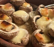 Грибы на кеци с сыром