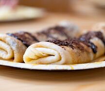 Блины с шоколадной пастой