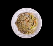 Паста с курицей и грибами