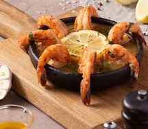 Жареные королевские креветки