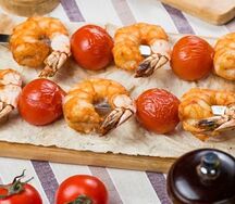 Жареные королевские креветки