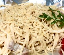 Спагетти Альфредо с курицей в сливочном соусе