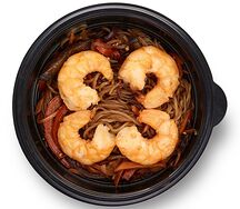 Лапша рисовая с креветками 