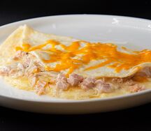 Яичница Скрэмбл чиз с курицей 