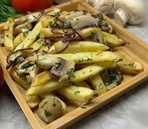 Картошечка с грибами и зеленью постная