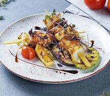 Шашлычок из кальмаров и креветок