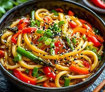 Лапша удон с овощами 