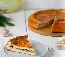 Пирог с капустой и грибами