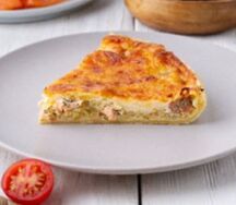 Киш с горбушей и картофелем