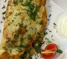 Драник с курицей и грибами 