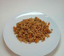 Перловка с овощами и мясом