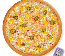 Пицца курица с ананасом