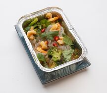 Горячая лапша, креветка, брокколи
