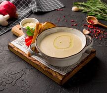 Грибной суп-пюре с гренками