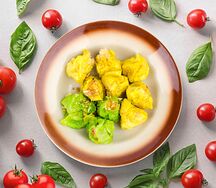 Цветные куриные пельмешки