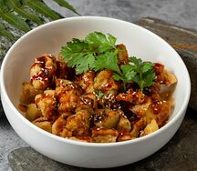 Баклажаны с курицей в устричном соусе