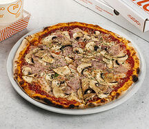Пицца Ветчина и грибы 28 см, на тонком тесте