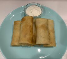 Блинчики с куриным фаршем и рисом