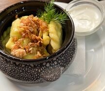 Вареники с картофелем и беконом