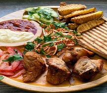 Бизнес-ланч с шашлыком из курицы