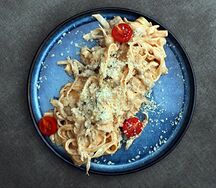 Феттуччине с курицей и грибами