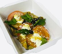 Салат с хрустящими баклажанами