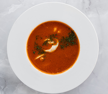 Томатный суп с морепродуктами