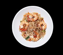 Яичная лапша с креветками