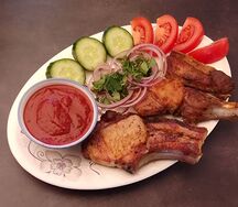 Шашлык из свиной корейки на кости 