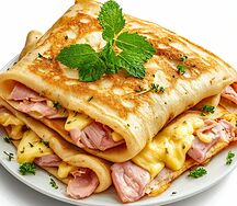 Блины с ветчиной и сыром